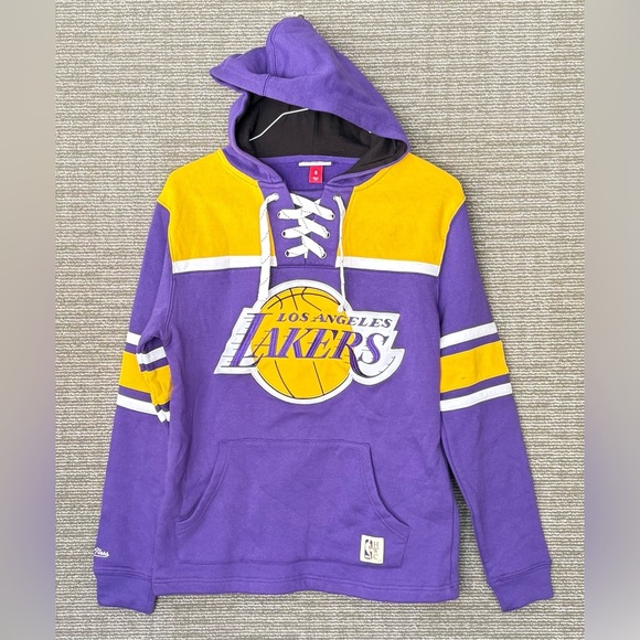 LA Lakers NBA Hoodie Size Small Mitchell & Ness - Picture 2 of 5